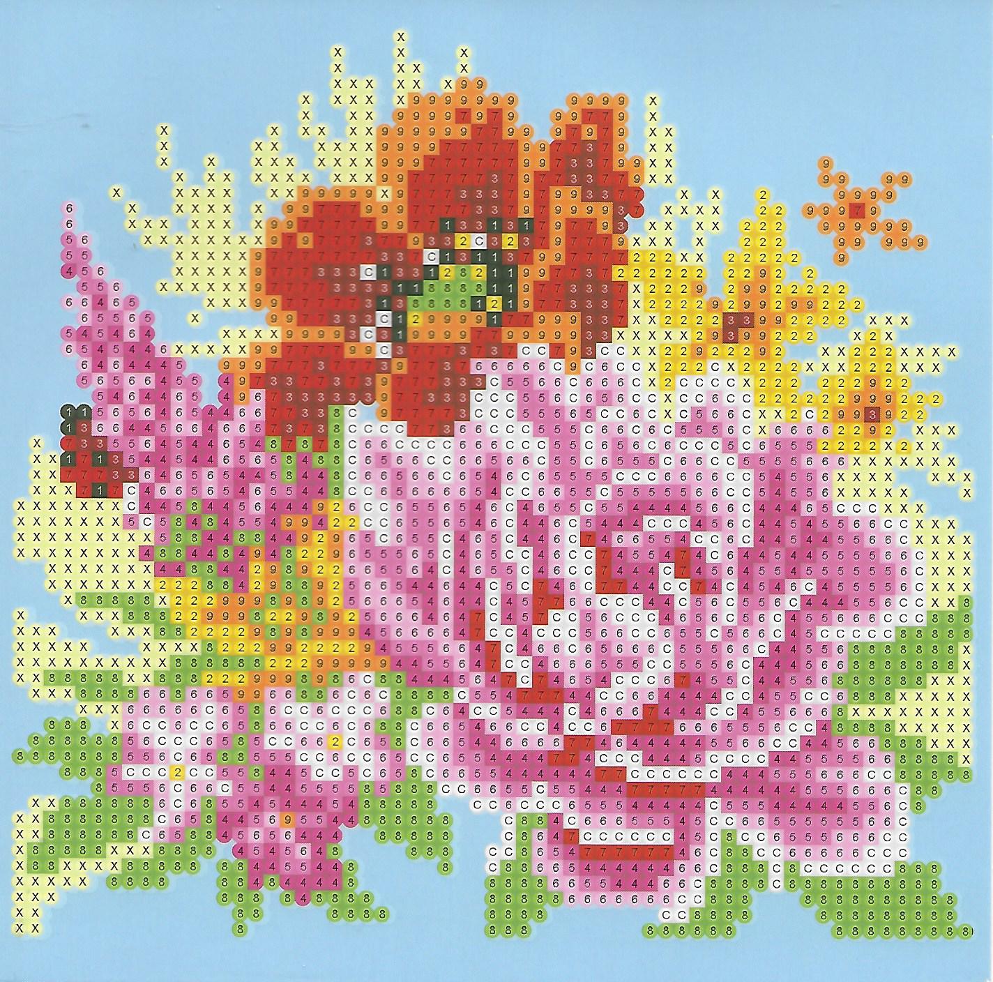 Vervaco Flowers Diamond Art Greeting Card Kit #PN-0195472 7.2" x 7.2"/18.3 cm x 18.3 cm
